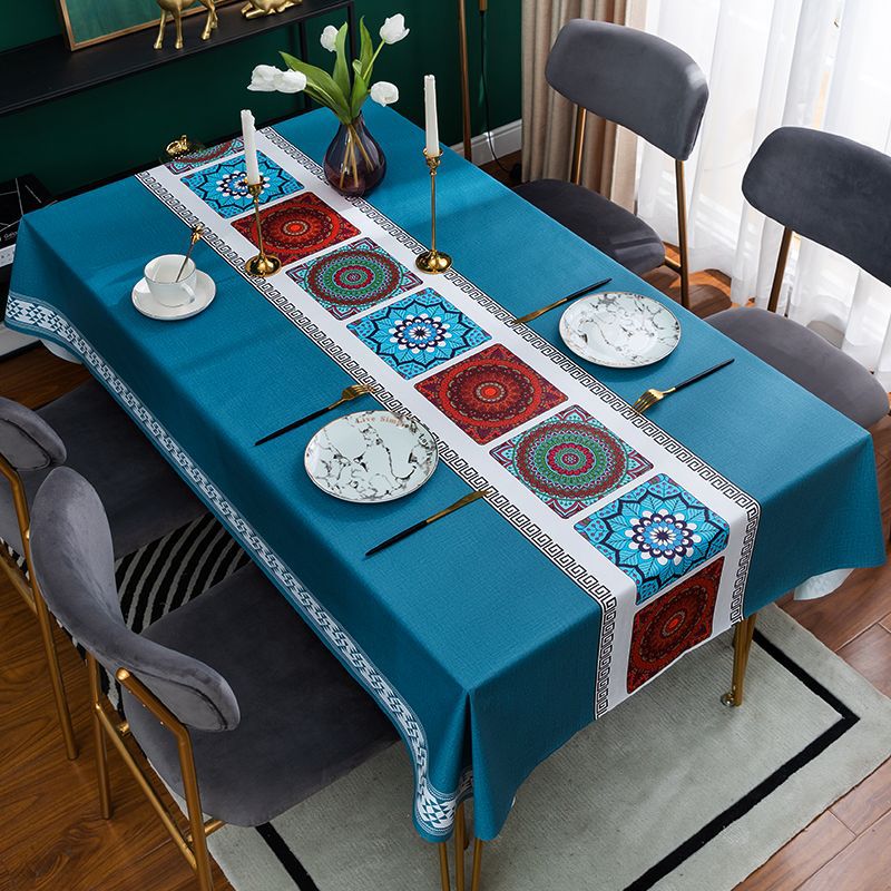 W09 high-grade light luxury tablecloth waterproof, oil-proof, scalding-proof, wash-free simple tablecloth new coffee table mat