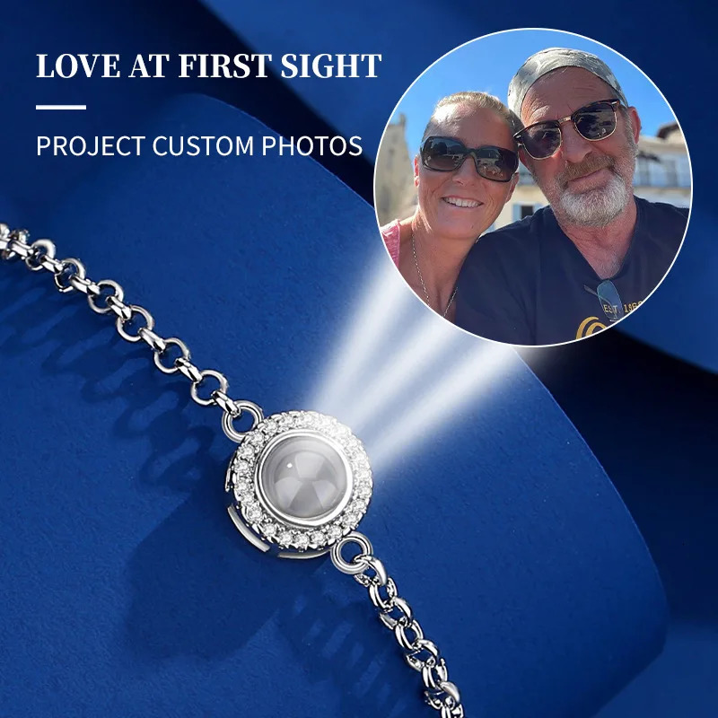 Customized Projection Bracelets Nano-Engraved Personalized Po Projection Jewelry Commemorative Gifts For Couples And Friends 250430