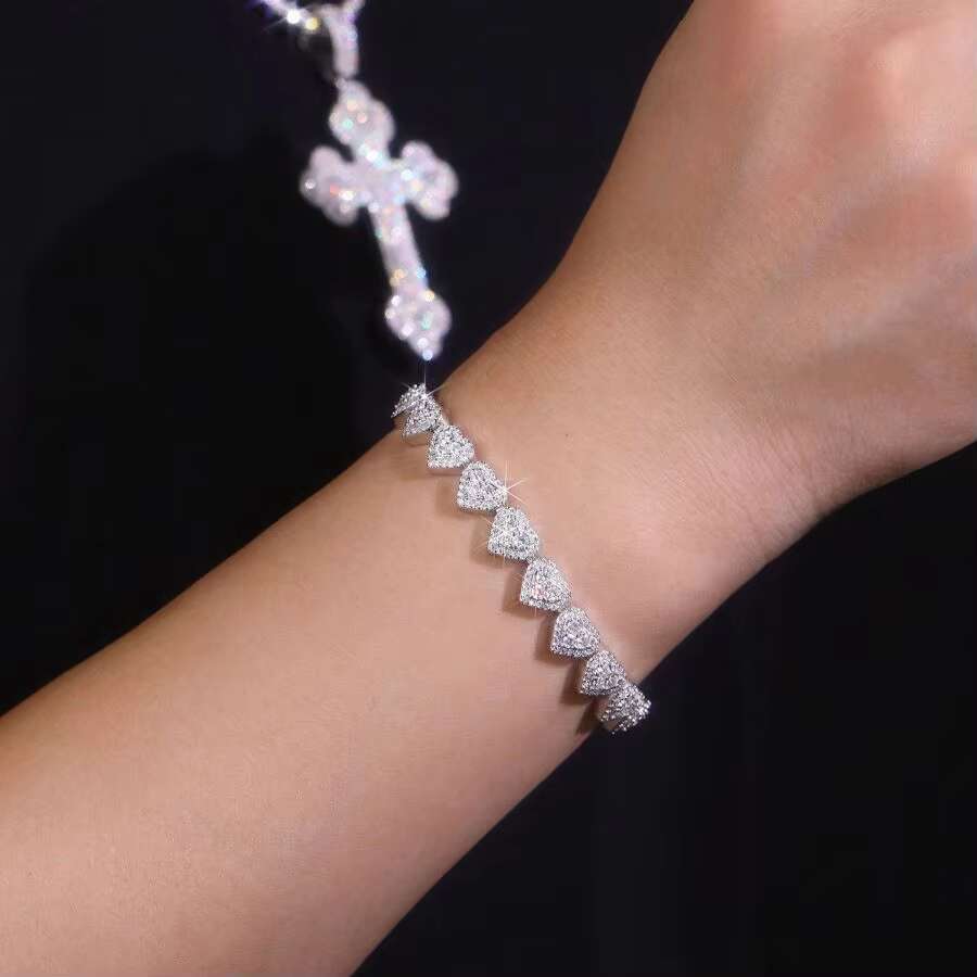 S925 11.73g Moissanite Tennis Bracelet Perfect Gift for Birthdays Suitable for Friends and Family Men and Women