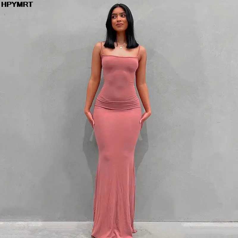 Satin sleeveless backless ultra-thin sexy Maxi dress 2022 Spring Womens Party Y2K compact elegant dress womens clothing W250430