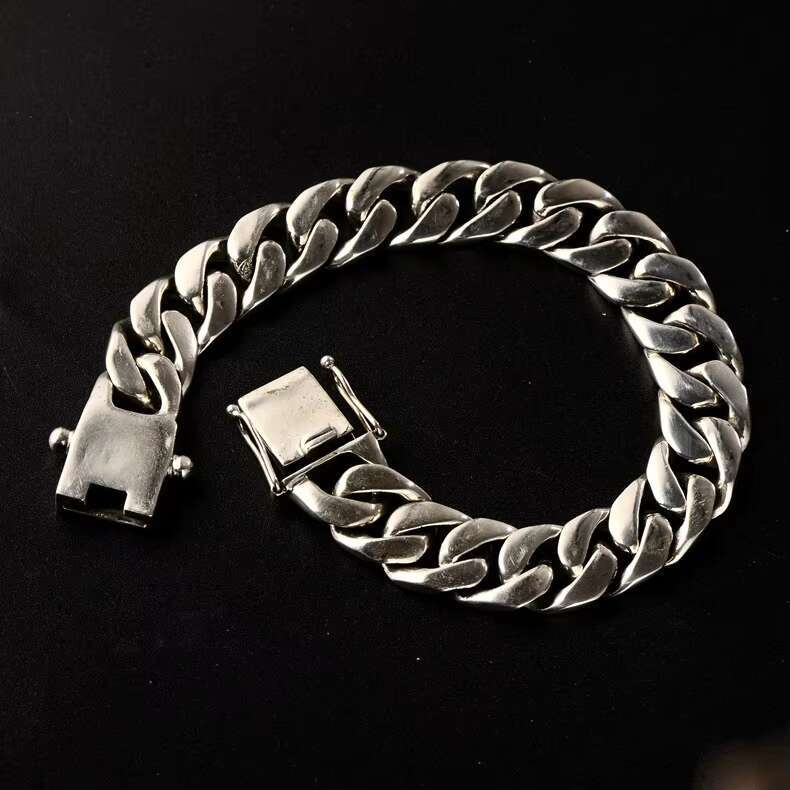Men Hand Chain Bracelet Chain Mens Fashion Hip Hop Accessories SKA S925 Sterling Silver 925 Trendy Womens Zircon Round