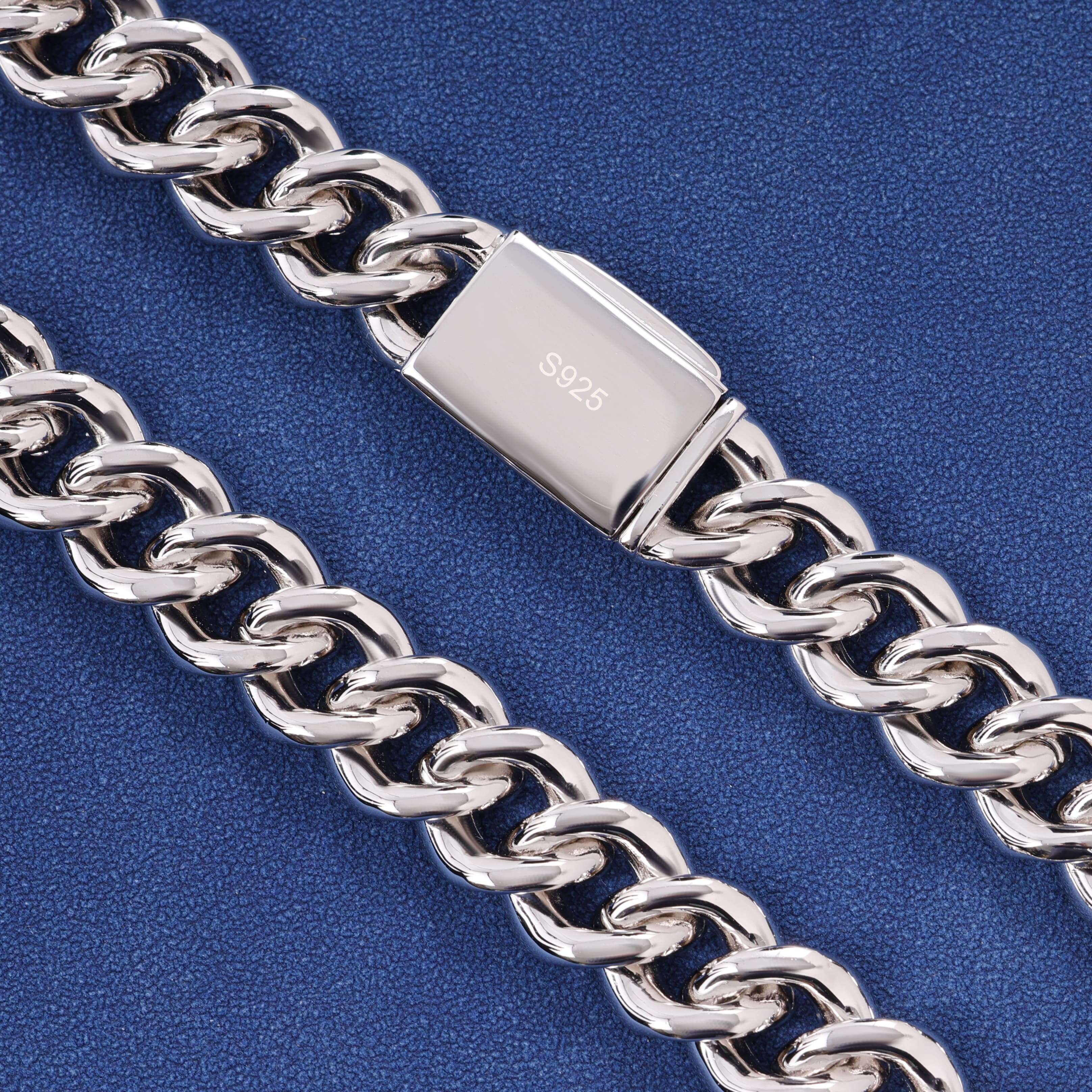 New High Quality T Baguette VVS D Moissanite Cuban Link Chain Iced Out Bling 925 Sterling Silver Necklace Jewelry for Men