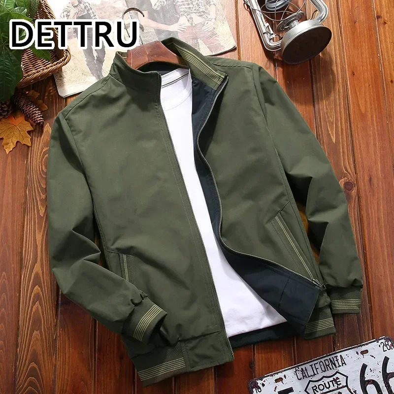 SpringAutumn Mens Wear Resistant Stand up Collar Casual Jacket for Youth Fashion 250428