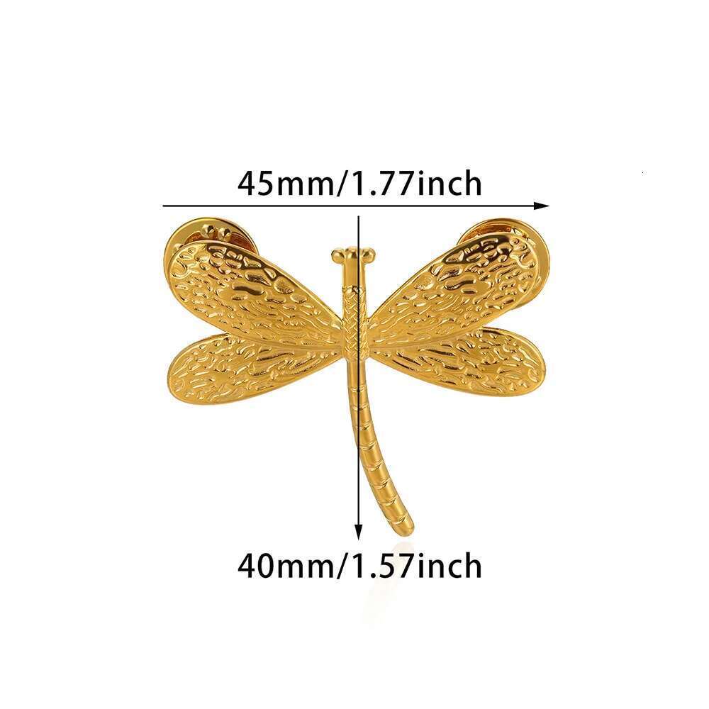 Stainless Steel Gloss Dragoy Pin Brooch 2024 New Trend Gold Color Elegant Blazer One Direction Animal Pins Jewelry Party Gift