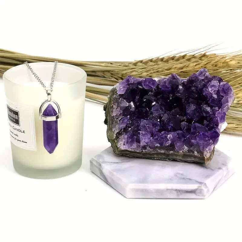 2-Piece Natural Stone Amethyst Set - Alleviates Worries Brings Wealth, Ideal Gift For Family And Friends