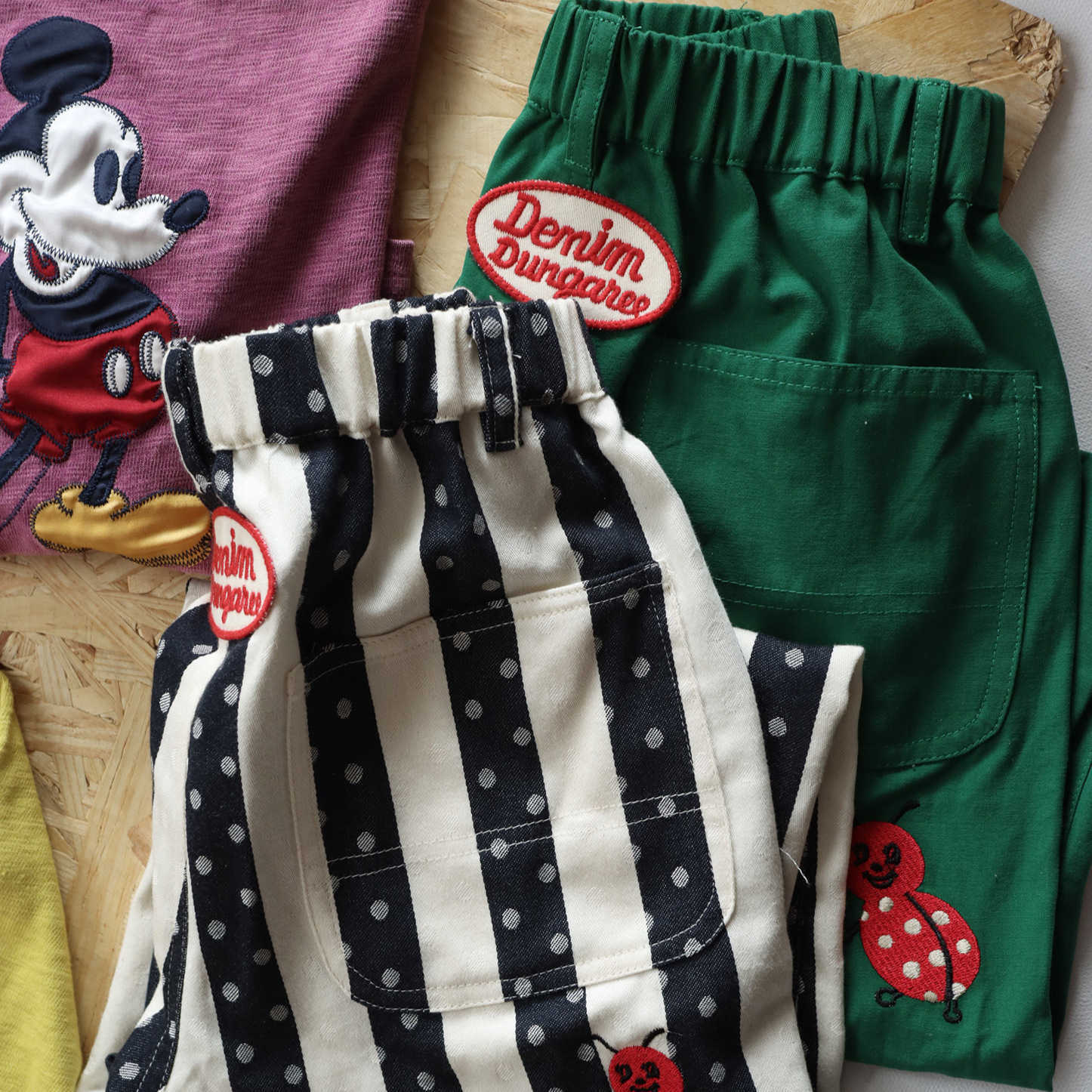 Dd Childrens Clothing 25aw Ladybug Series Cartoon Embroidered Casual Pants for Boys and Girls Loose Pants Y250430JDXP