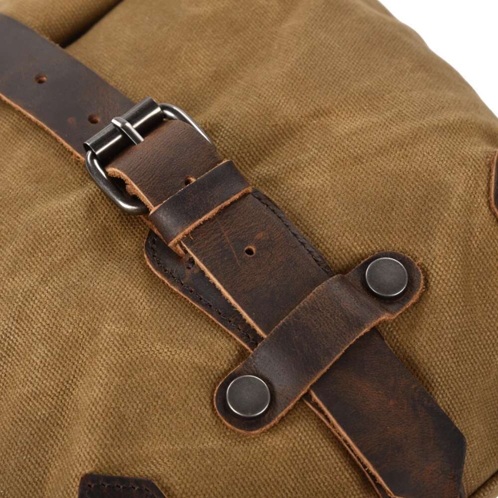 Satchel Vintage Motorcycle Side Waterproof oil wax Canvas Bag for Small E-bike Hanging Toolkit