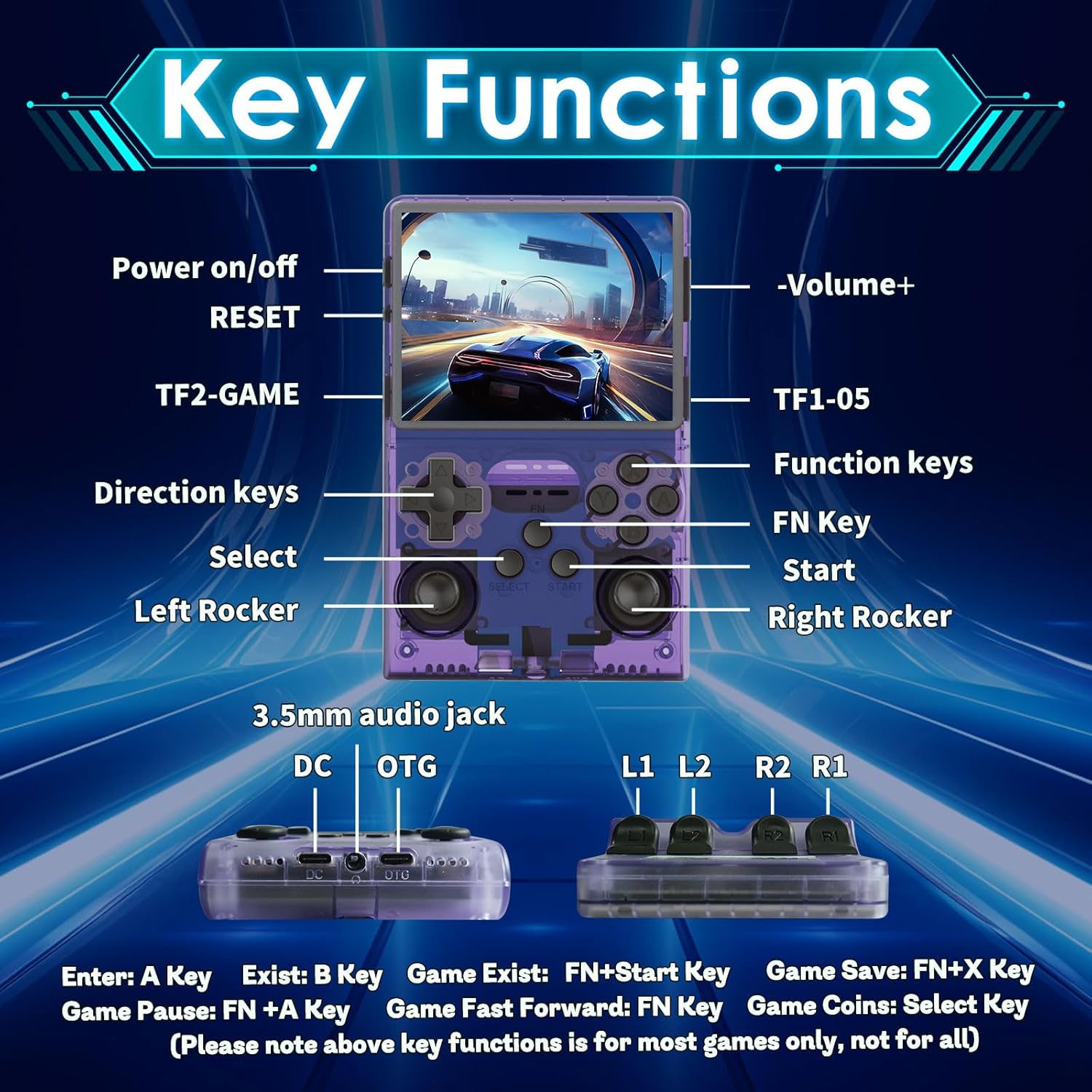 R40S Pro Retro Game Console,Portable Handheld Video Game Console ,3.5 inch IPS Screen with 256G Card with 30000+ Games,Built in 45 Emulators,3800mAh B
