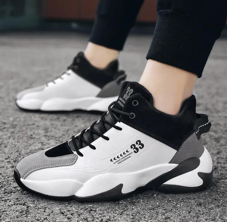 Mens High-top Basketball Shoes Thick Sole Non-slip Sports Shoes Trendy Youth Comfortable Athletic Shoes Tenis Para Hombre Z 5.1-1