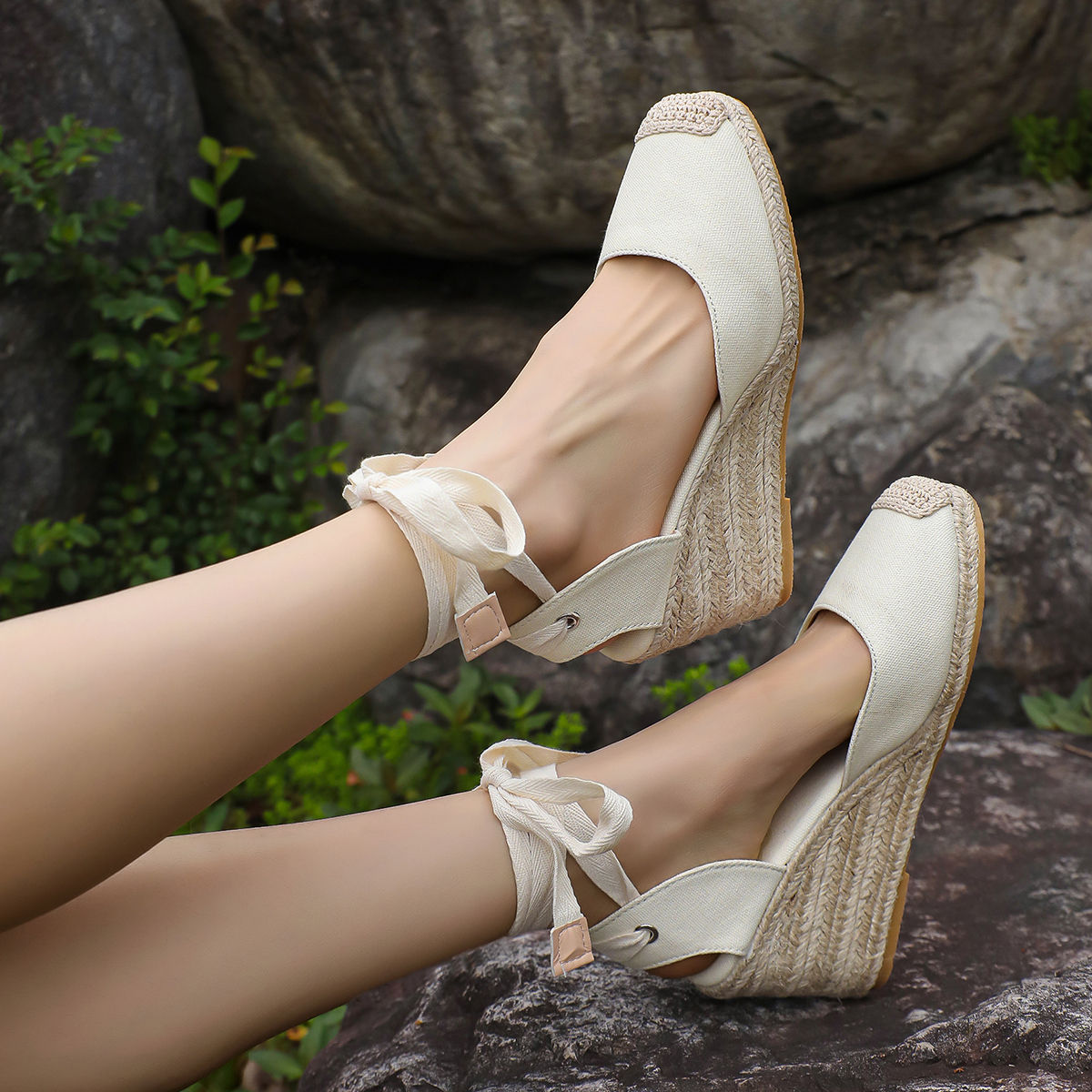 Wedges Shoes for Women Slip on Closed Toe Espadrille Platform Women Sandals 2025 Summer Shoes Platform Sandalias De Mujer Zapato Plus Size High Heel S