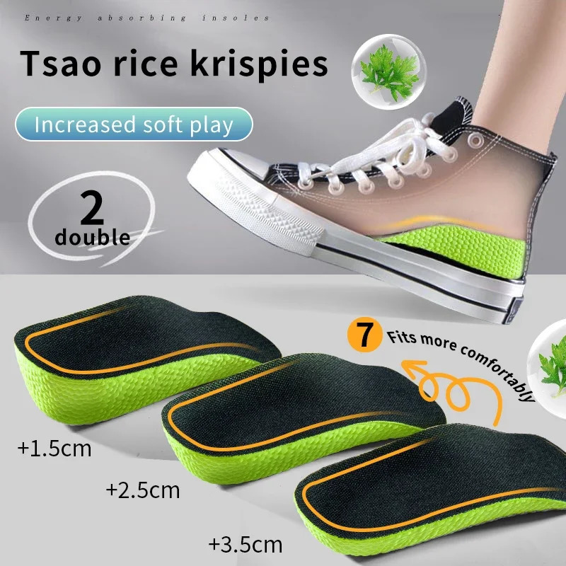 1Pair Height Increase Insoles Shoes Flat Feet Arch Support Orthopedic Insoles Sneakers Heel Lift Half Shoe Pads Height Boosters 250429