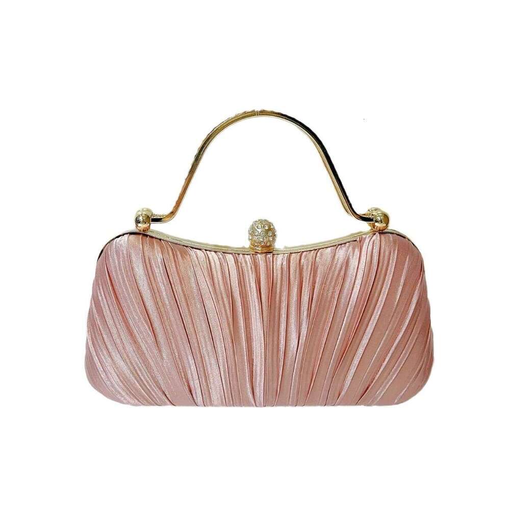 Dinner Bag New Banquet Pleated Solid Color Handbag Single Shoulder Simple And Versatile Trendy Pearl Bag Korean Version Women S Bag KQ