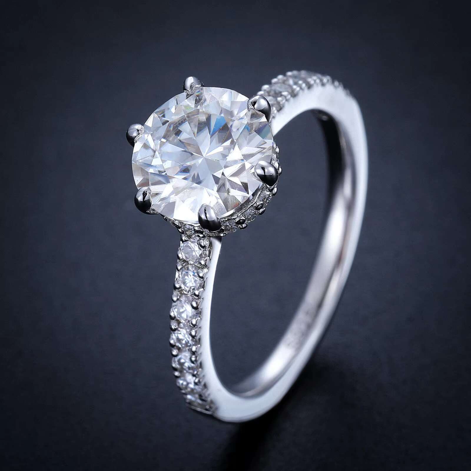 For Women Men Lab-grow Diamond Ring Jewelry Gifts 925 Sterling Silver White Princess Cut Moissanite Ring Necklace Earrings