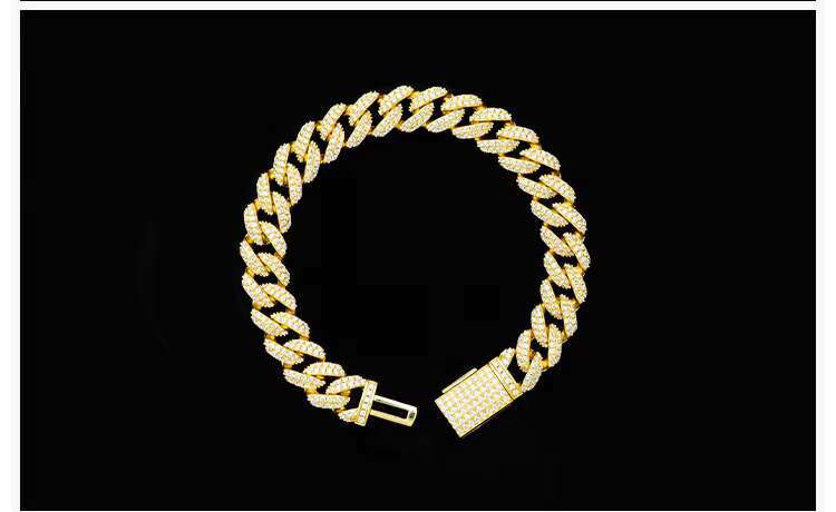 Miami Cuban Chain Iced Out Moissanite Bracelet 8mm 10mm 12mm Arc Style Ready to Ship 925 Silver for Men /Womens Charm