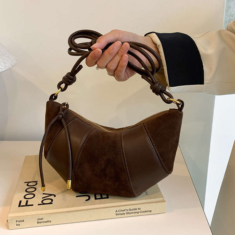French Style Niche Texture Shoulder Fashionable New Dumpling Bag, Design Sense, Splicing, Versatile Crossbody Bag