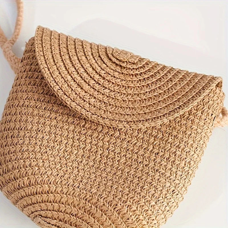 2 khaki wave beach womens sun hats and woven shoulder bags combined with fashionable pleated lightweight and breathable 250430