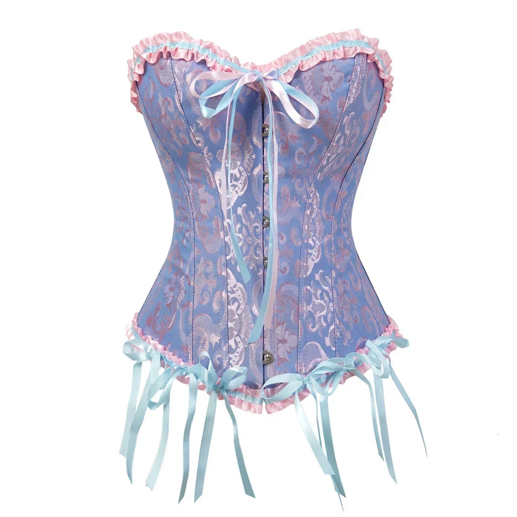 Vintage Corset Top Gothic Corsets Steampunk Bustier Lace Up Corsage Plus Size Sexy Bustiers Carnival Holiday Party Club Costumes 250424