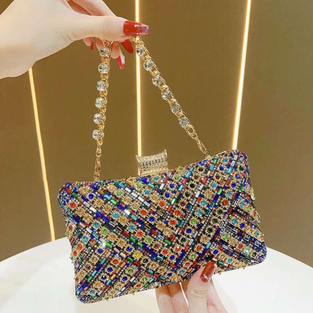 Dinner Bag New Dress Celebrity Water Diamond Handheld Qipao Small Single Shoulder Crossbody Evening Bag Women S Handbag KQ