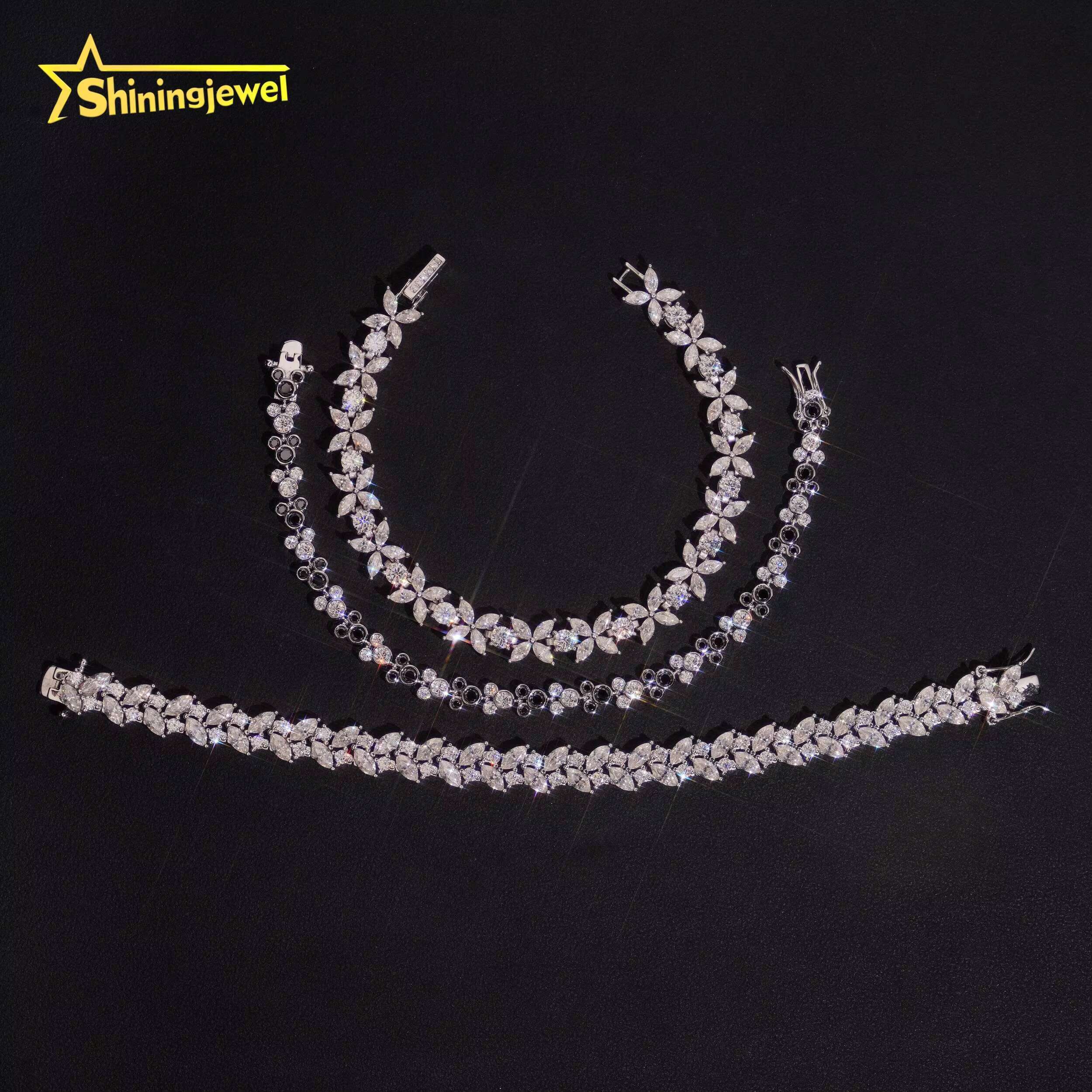 New Arrival Luxury 925 Sterling Silver Fancy Shape Infinity VVS Moissanite Tennis Bracelet