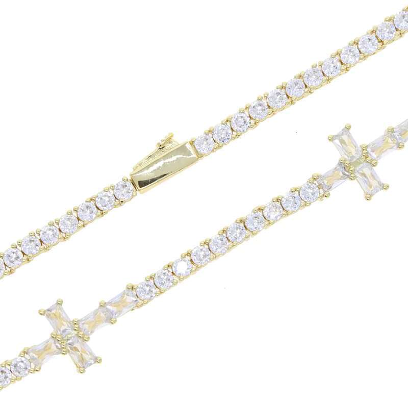 Cross Tennis Chain Necklace Micro Pave 5A Cubic Zirconia CZ Bling Iced Out New Arrival Hip Hop Men Boy Fashion Jewelry