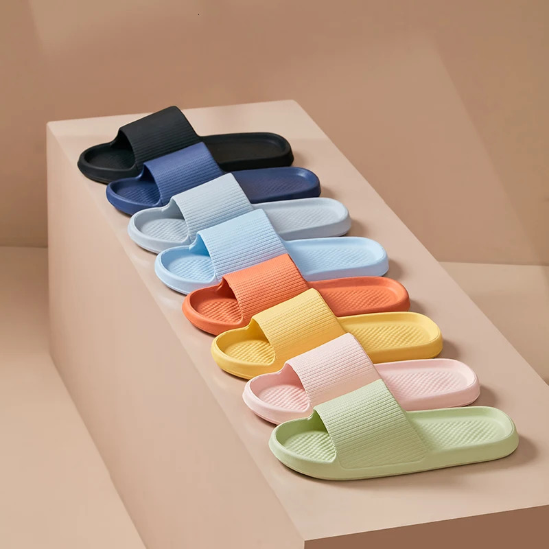 Beach Summer Soft Sole Massage Shower Shoes for Women Men Couples Waterproof Non-slip Home Leisure Fashion Bathroom Slippers 250428