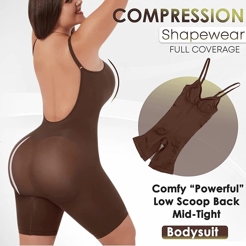 Womens seamless low back bodysuit waist trainer shapeshifter Fajas Colombianas Open Crotch weight loss underwear 250430