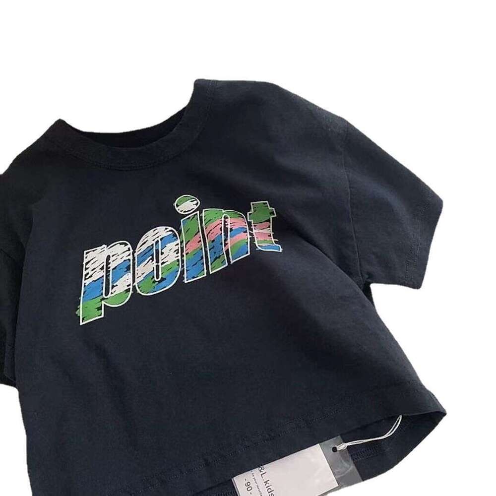 Korean Children's Clothing Short Sleeved T-Shirt For Boys And Girls, 2025 Summer Fashion Cartoon Printed Round Neck Loose Top