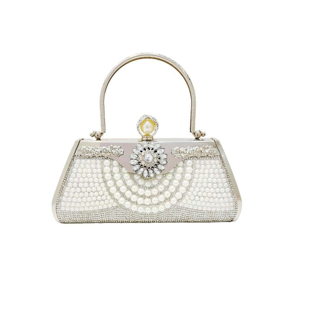 Dinner Bag New Diamond Inlaid Handbag With Large Capacity Celebrity Party Bag Versatile Dress Pearl Banquet Bag KQ