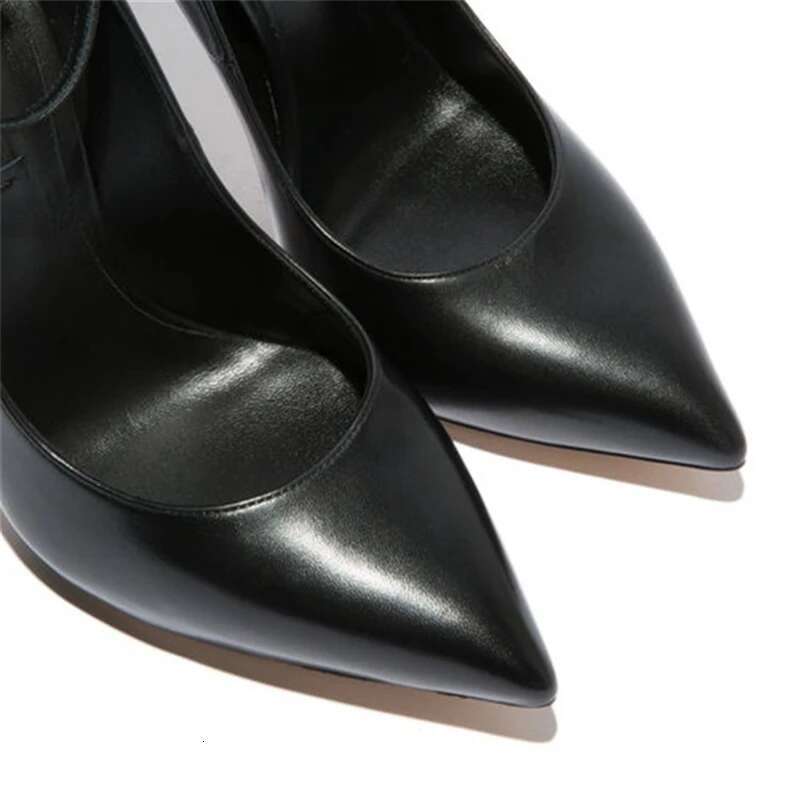 Spring and Autumn New Pointed Toe Shallow PU Fashion Single Metal Thin High-heeled Banquet Dress Large Size Women's Shoes