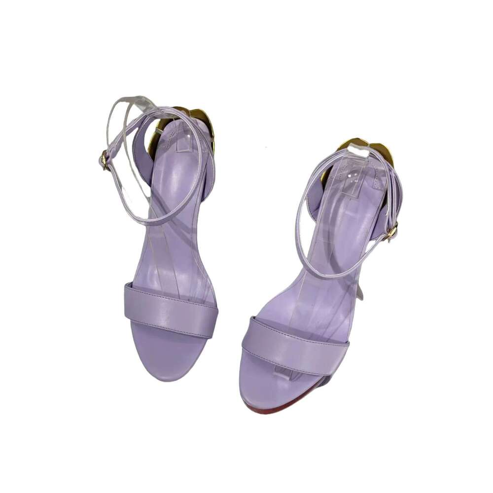 Single Strap High Heels Comfortable and Versatile Women Sexy Sandals Fashionable Gold Heel Daily Banquet Shoes