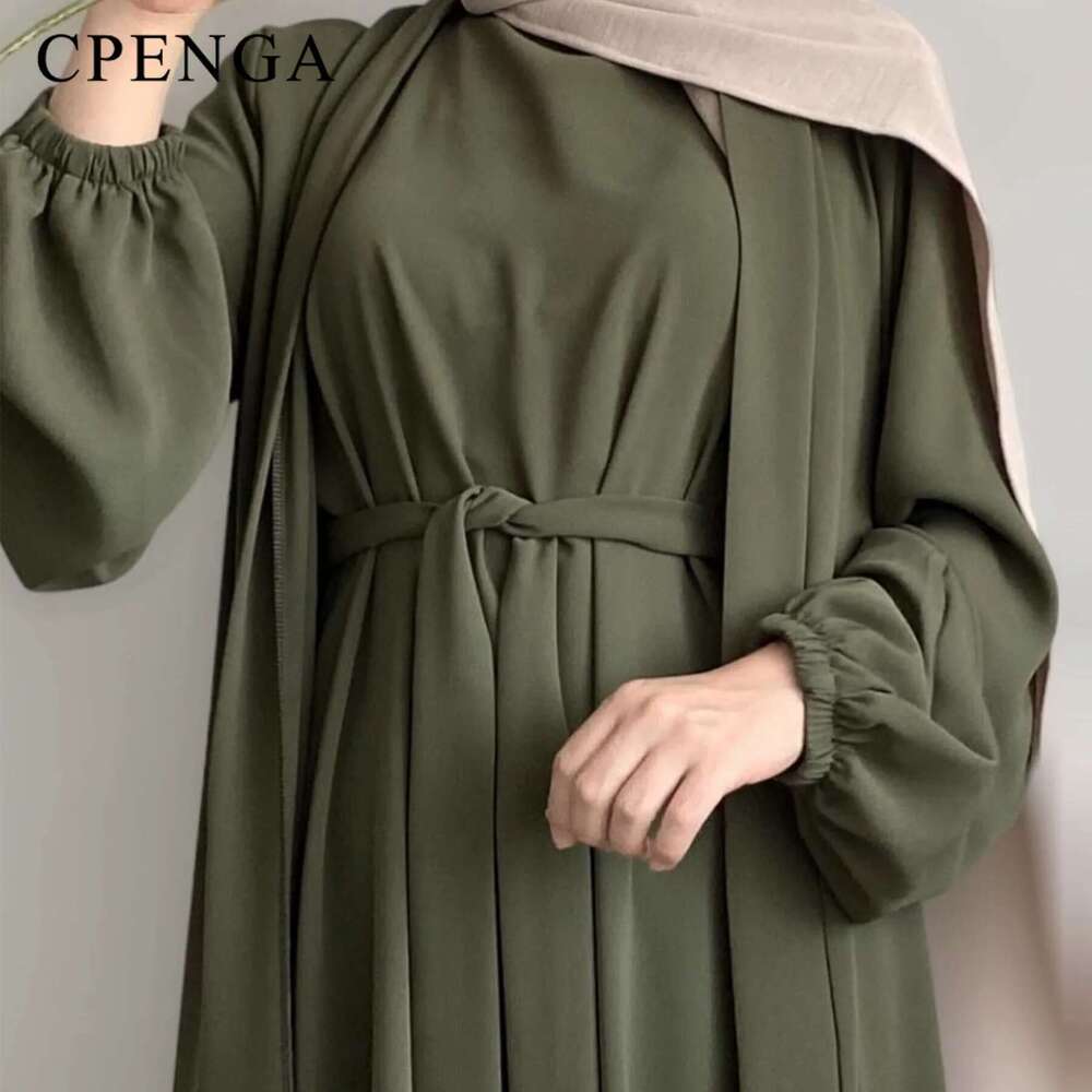 2024 New Muslim Sets For Women Ramadan Prayer Dress Modest Dresses Eid Dubai Abaya Female Islam Clothing Elegant Party Clothes