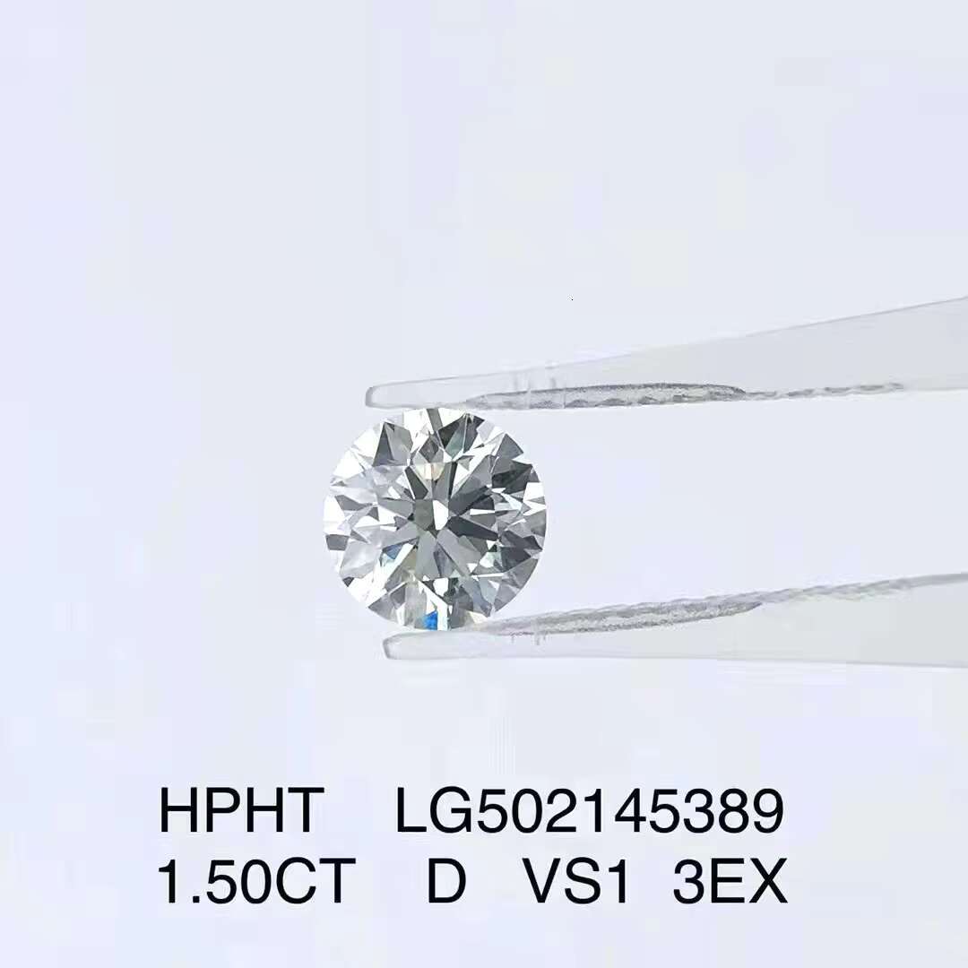 Loose HPHT CVD Diamond IGI Certificate Round Shape 1.50ct D VS1 3EX Lab Grown Diamond