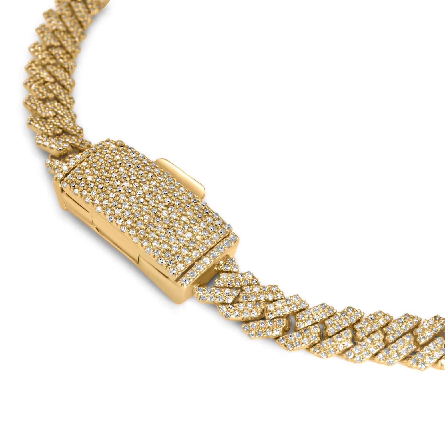 Two Row VVS Natural Cuban Link Chain Bracelet New Design Iced Out Diamond and Moissanite Bracelets From India