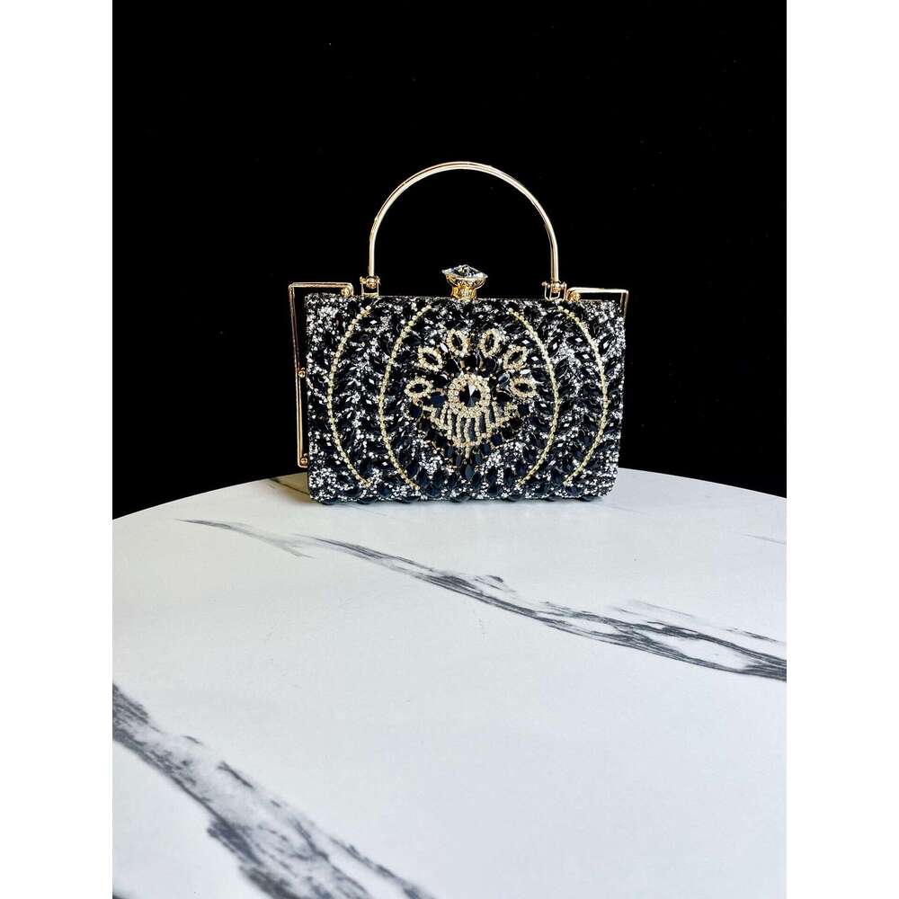 Dinner Bag New Handbag Banquet Sparkling Small Square Single Shoulder Crossbody With Diamond Inlaid Carrying Bag KQ