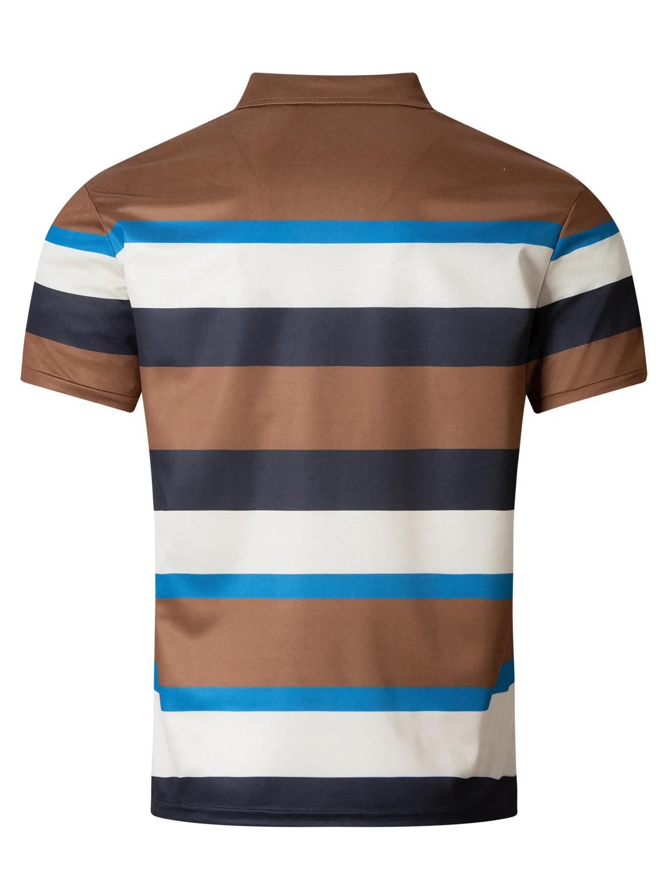 Summer Stripe Splicing Work Stripe Mens Polo T-shirt Fashion Collar Button Sports Trendy Wear Short Sleeve Top 250428