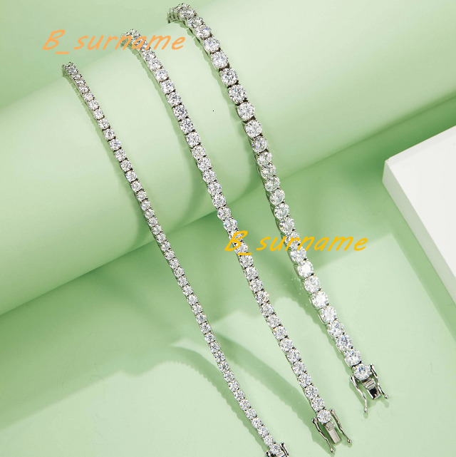 Tennis Chain Fashion Jewelry Mosanite 925 Silver VVS Moissanite Diamond Tennis Bracelet for Women Men