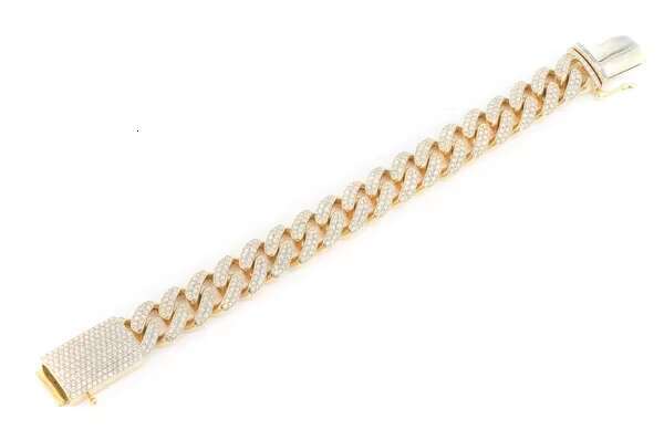 16mm Miami Cuban Link Real Diamond Bracelet Full Iced Out Bling Charm HipHop Jewelry for Men Cuban Bracelet For Wholesale Price