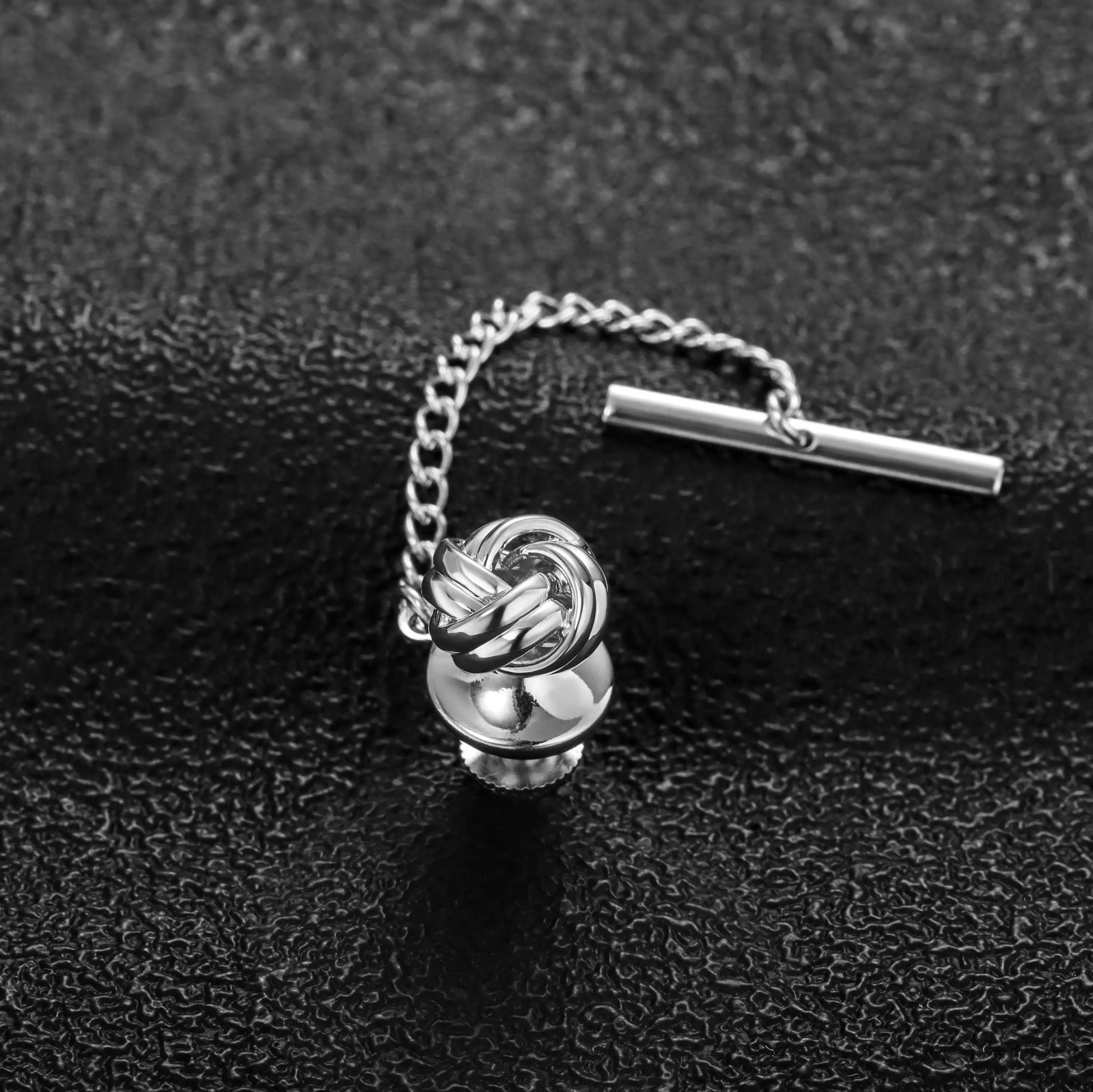 HAWSON Metal Knot/Kink Tie Tack with Guard Pin for Necktie Gold/Rose Gold/Imitation Rhodium Plated Tie Accessory Gift for Men 250420
