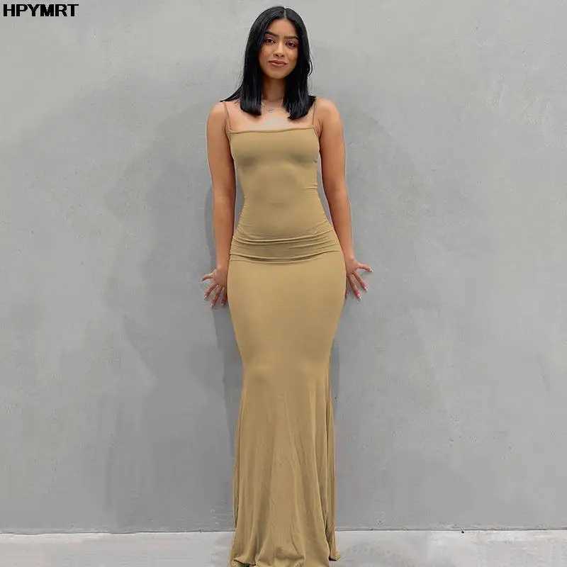 Satin sleeveless backless ultra-thin sexy Maxi dress 2022 Spring Womens Party Y2K compact elegant dress womens clothing W250430
