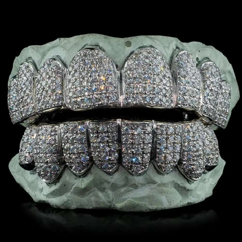 Hip Hop Fashion Jewelry Sterling Sier Moissanite Round Brilliant Cut Custom Dia Grillz for Unisex with Vvs Clarity