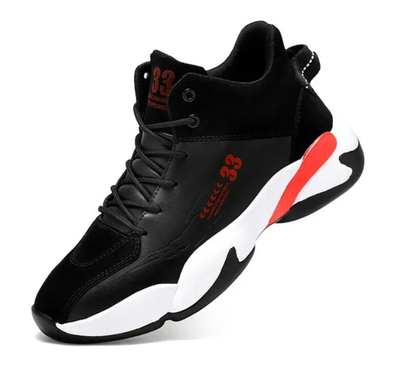 Mens High-top Basketball Shoes Thick Sole Non-slip Sports Shoes Trendy Youth Comfortable Athletic Shoes Tenis Para Hombre Z 5.1-1
