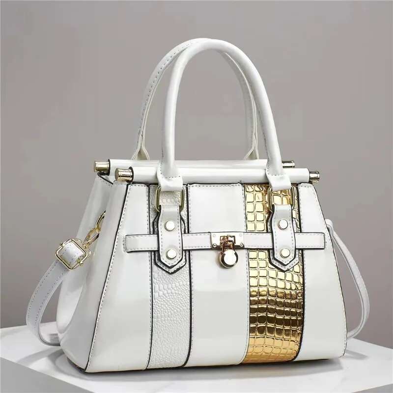 designer bag Fashionable New Women'S Handbag, Shiny Leather Large Capacity Shoulder Classic Retro Diagonal Cross Commuting Tote Bag