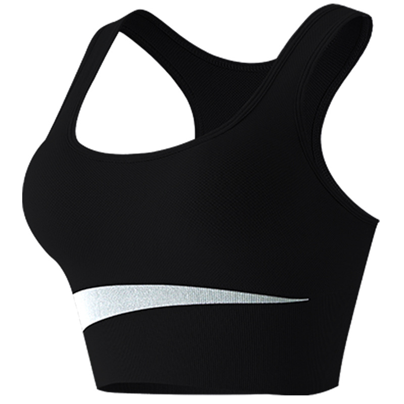 Contrasting color beauty back sports underwear women's steel-free rim shock-proof vest gather fitness running yoga quick-drying sports bra