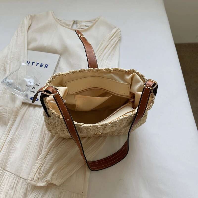 LEFTSIDE Small Straw Tote For Women Summer Y K Ladies Shoulder Bag Females Beach Crossbody Bags Handbags And Purses Bag