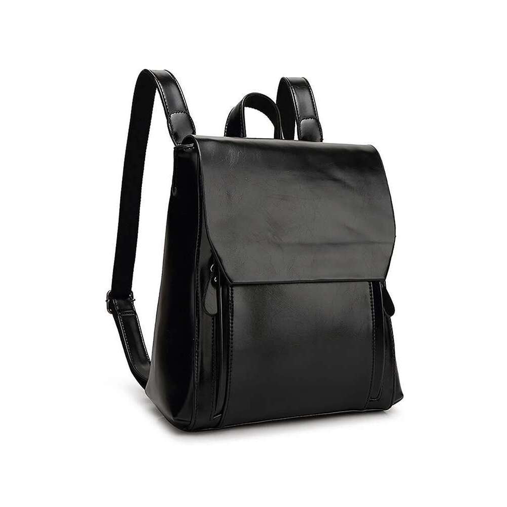 Pu Leather Large Capacity Classic Retro College Backpack Joker Bag