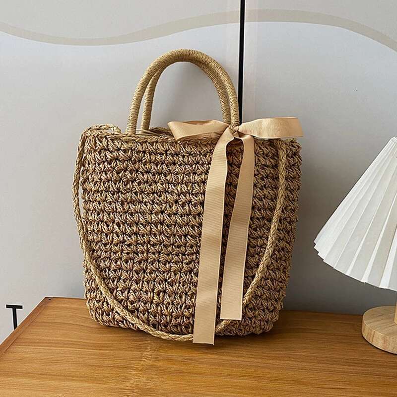 Ladies Fashion Summer Straw Crossbody Bag Women Beach Shopping Woven Shoulder Messenger Handbag Bag