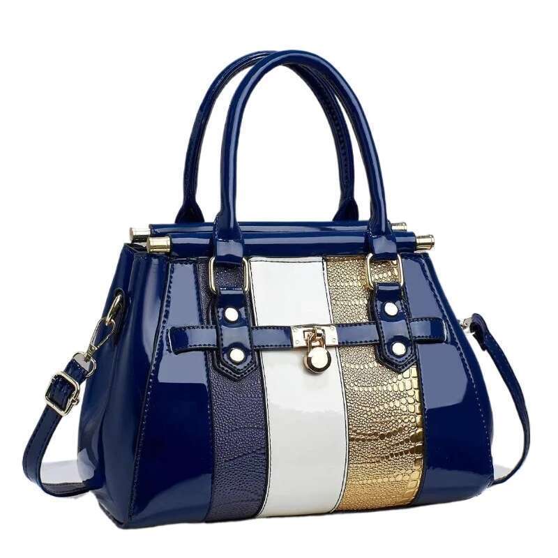 designer bag Fashionable New Women'S Handbag, Shiny Leather Large Capacity Shoulder Classic Retro Diagonal Cross Commuting Tote Bag