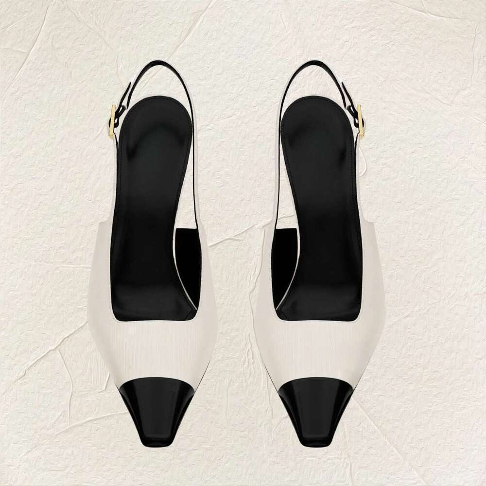 Summer Heel Fashion Square Toe High Heels Colorblock Buckle Shoes Modern Women Sandals Everyday Versat