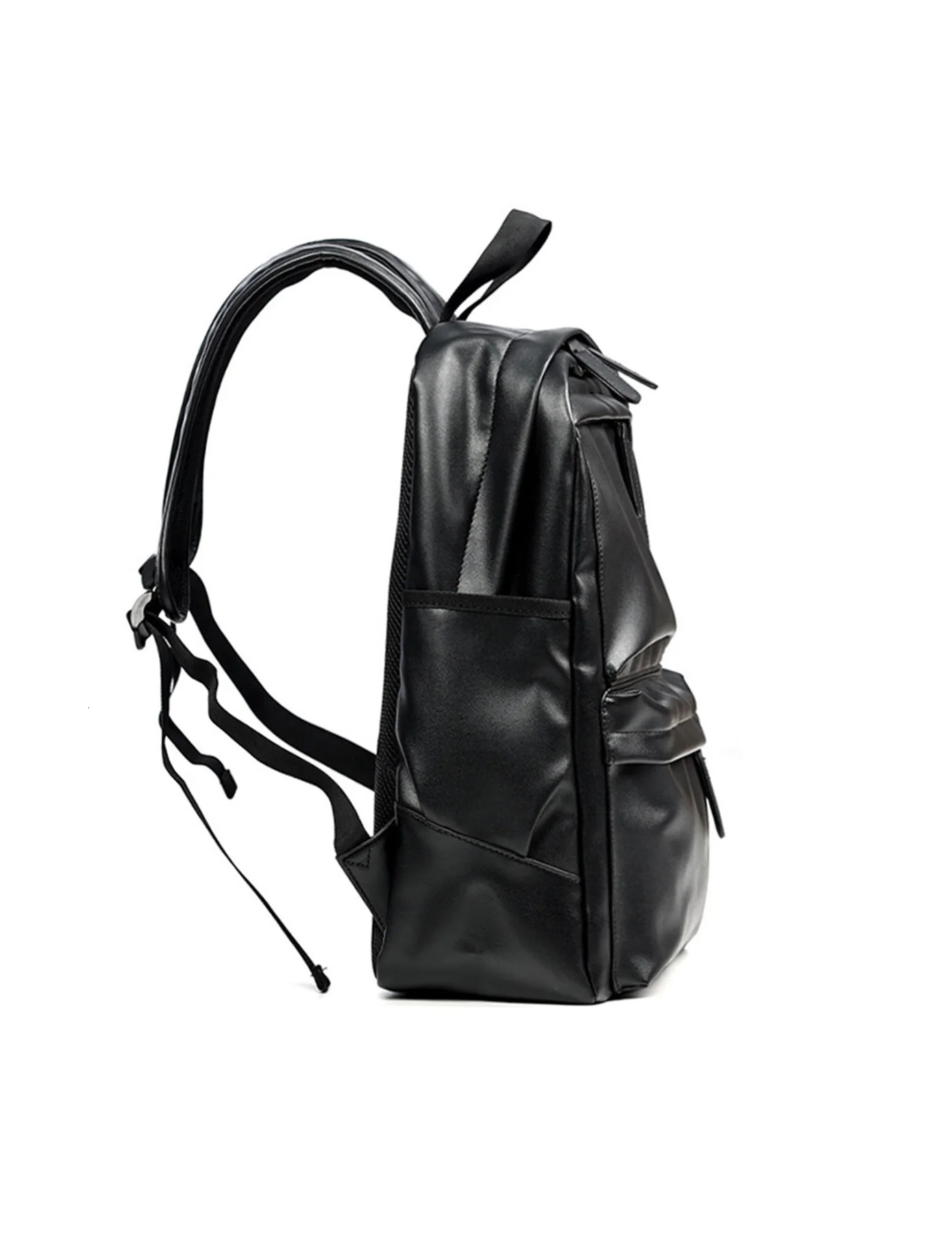 Mens Fashion Backpack PU Leather Waterproof Leisure Travel Bag 14 inch Laptop 250427