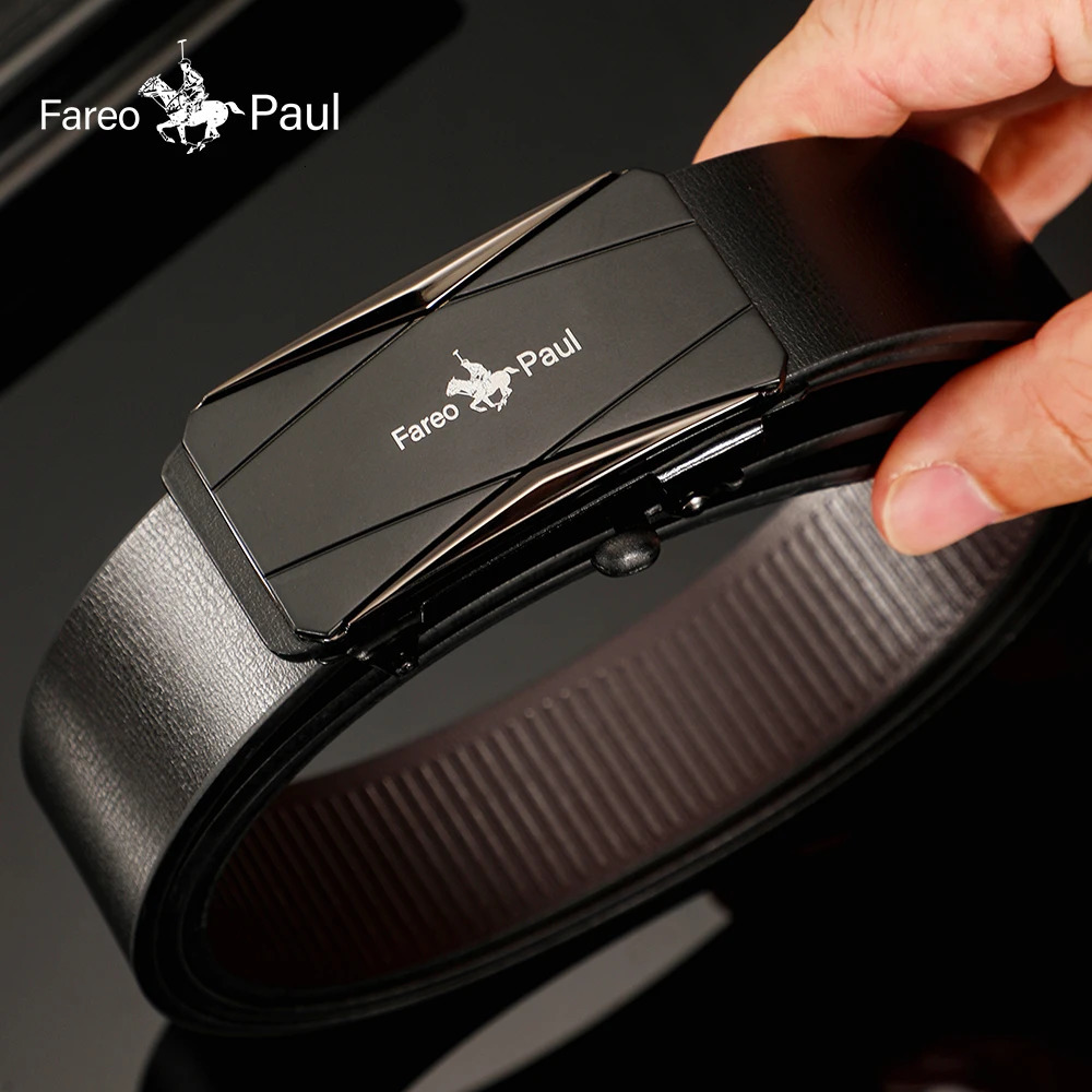 Fashionable mens High-Quality leather Belt with Automatic Buckle Suitable for Young and Middle-Aged Gentlemen 250430